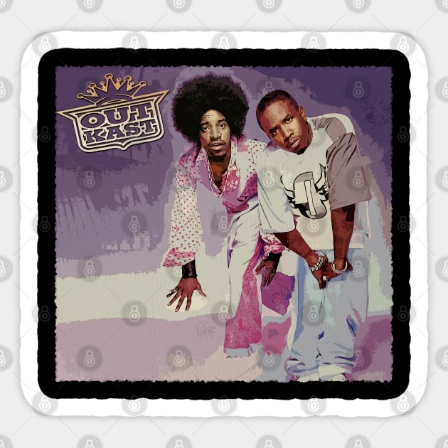 Outkast's Artistic Journey Frames of Creative Evolution Sticker by Hayes Anita Blanchard